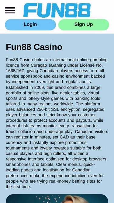Screenshot of fun88casino.bet