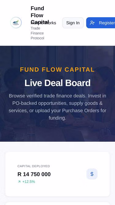 Screenshot of fundflow.capital