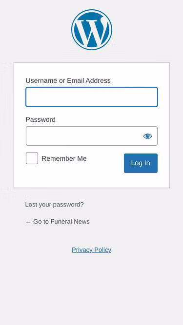 Screenshot of funeral.news