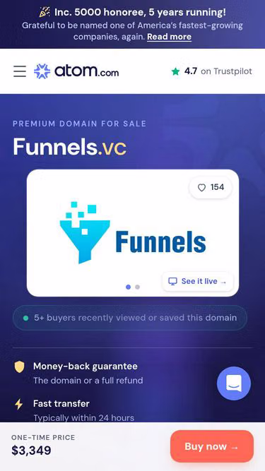 Screenshot of funnels.vc