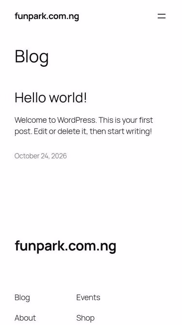 Screenshot of funpark.com.ng