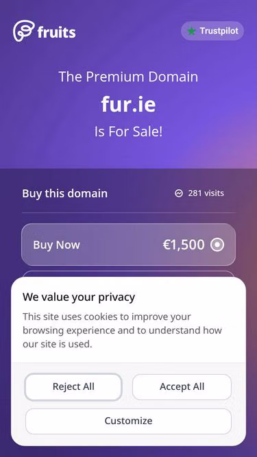 Screenshot of fur.ie
