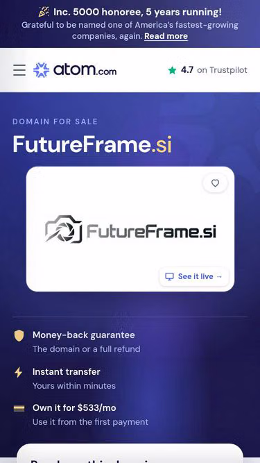 Screenshot of futureframe.si