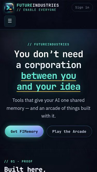 Screenshot of futureindustries.ai