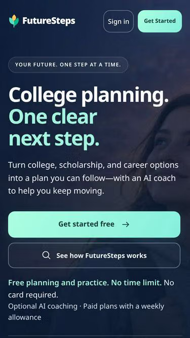Screenshot of futuresteps.ai