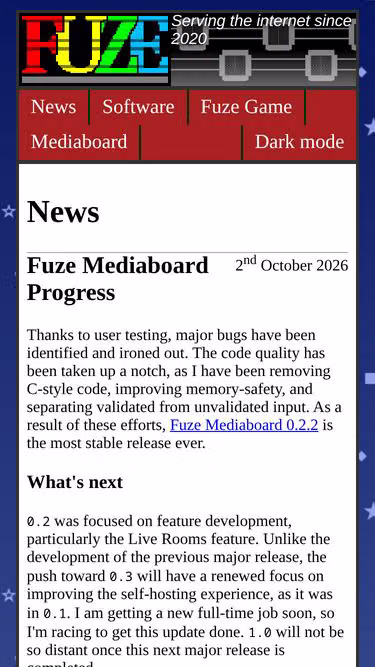 Screenshot of fuze.page