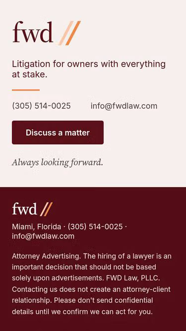 Screenshot of fwd.law