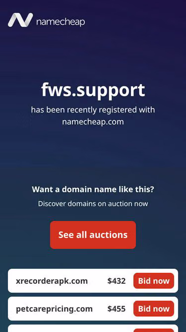 Screenshot of fws.support