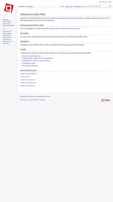Screenshot of gaffer.wiki