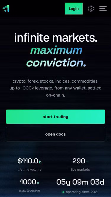 Screenshot of gains.dev