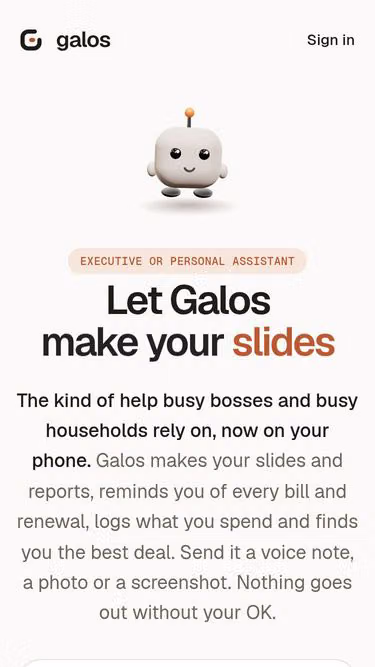 Screenshot of galos.ai