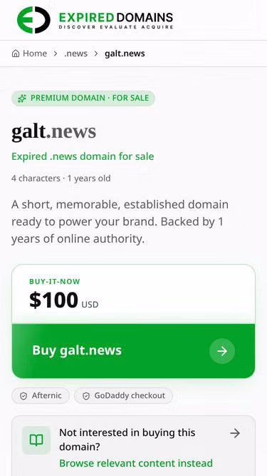 Screenshot of galt.news