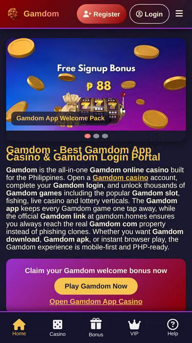 Screenshot of gamdom.homes