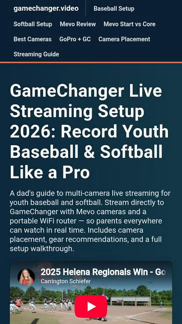 Screenshot of gamechanger.video