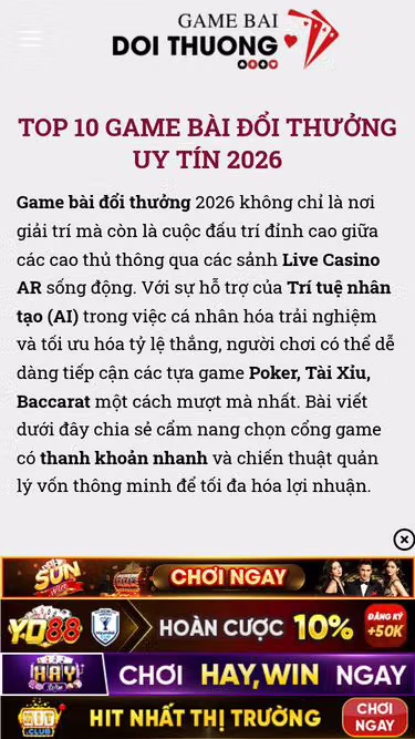 Screenshot of gamedoithuong.design