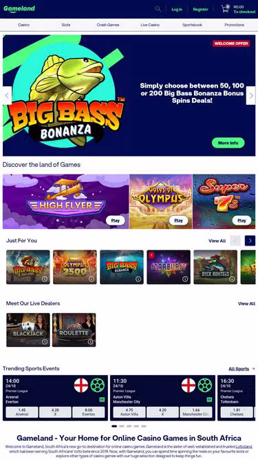 Screenshot of gameland.co.za