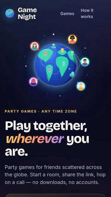 Screenshot of gamenight.meme