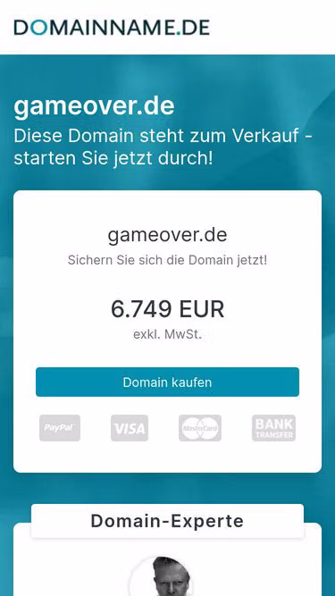 Screenshot of gameover.de