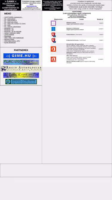 Screenshot of gamix.hu