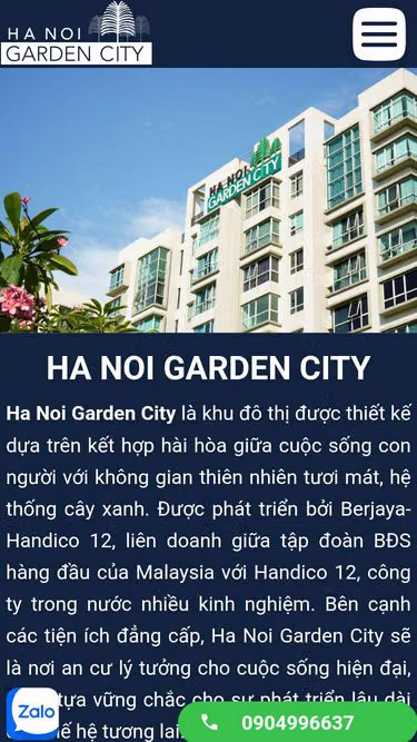 Screenshot of gardencity.vn