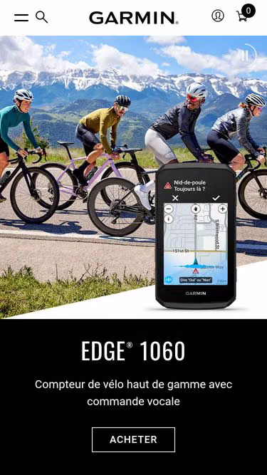 Screenshot of garmin.fr