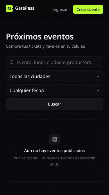 Screenshot of gatepass.lat