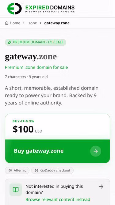 Screenshot of gateway.zone
