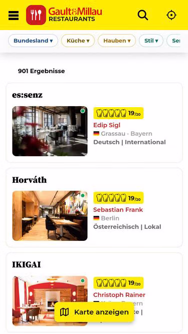 Screenshot of gaultmillau.de
