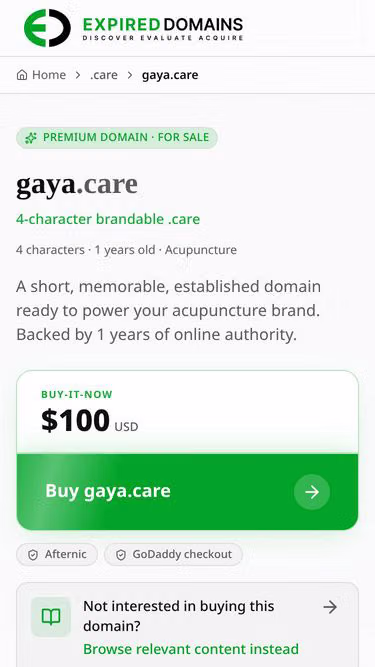 Screenshot of gaya.care