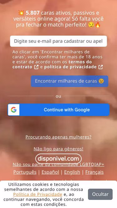Screenshot of gaydar.com.br