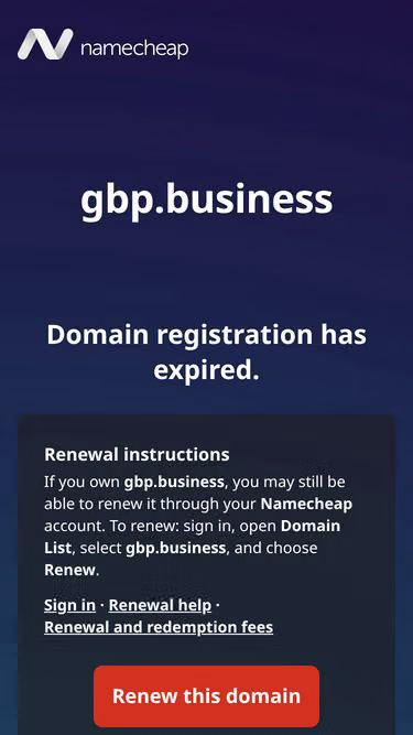 Screenshot of gbp.business