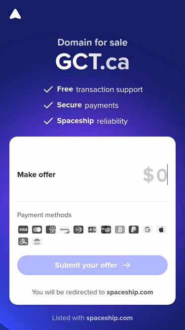 Screenshot of gct.ca