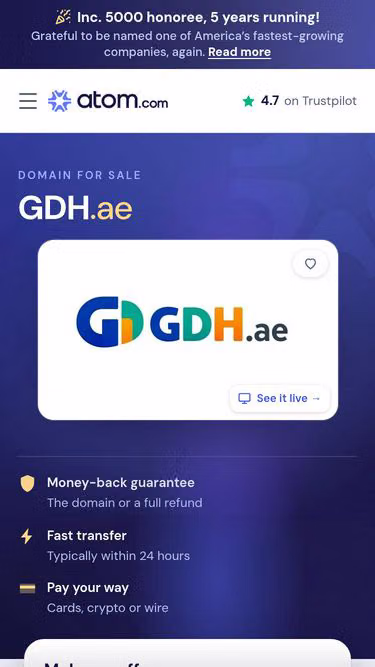 Screenshot of gdh.ae