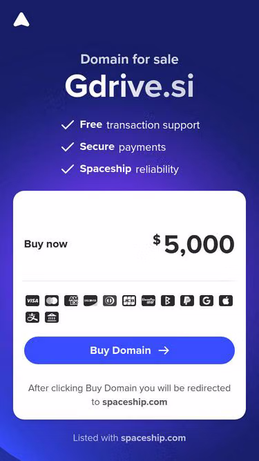 Screenshot of gdrive.si