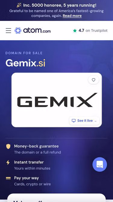 Screenshot of gemix.si