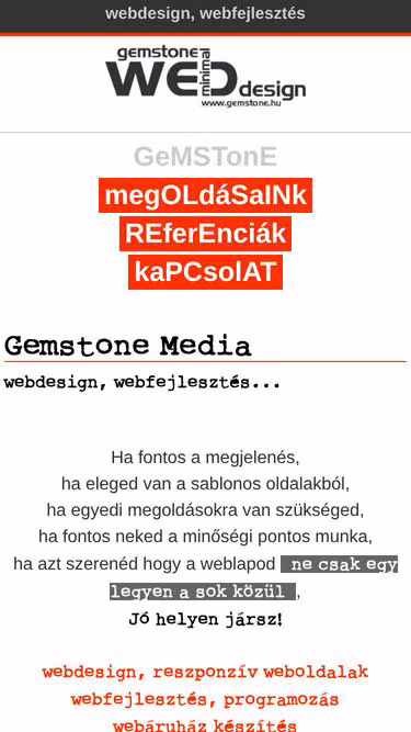 Screenshot of gemstone.hu