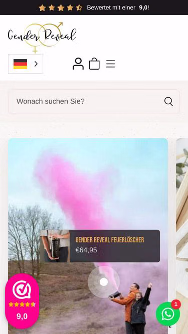 Screenshot of genderreveal.de