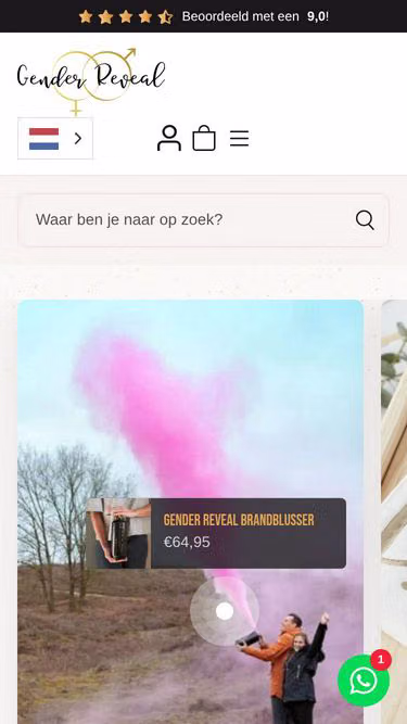 Screenshot of genderreveal.eu