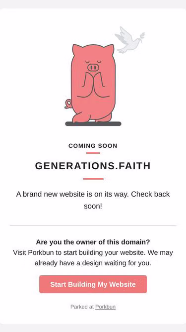 Screenshot of generations.faith