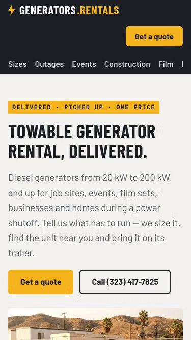 Screenshot of generators.rentals