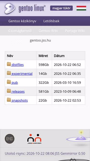 Screenshot of gentoo.hu