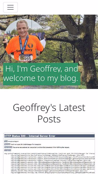 Screenshot of geoffrey.run