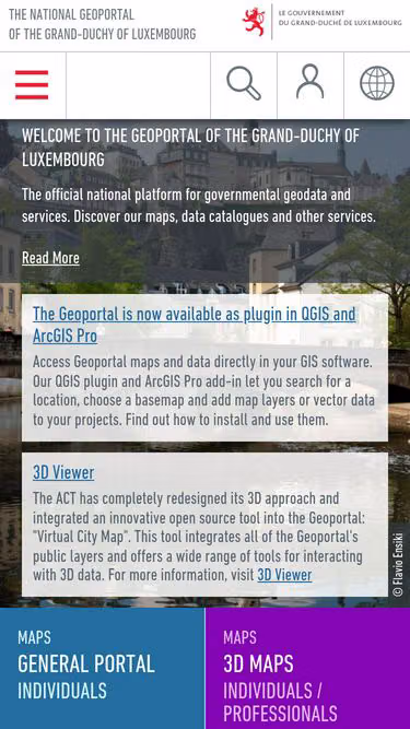 Screenshot of geoportal.lu
