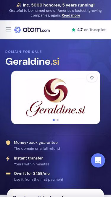 Screenshot of geraldine.si