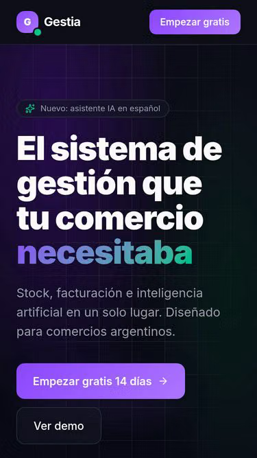 Screenshot of gestia.dev