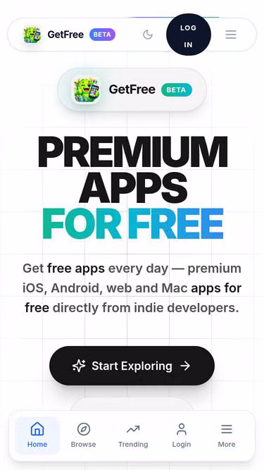 Screenshot of getfree.app