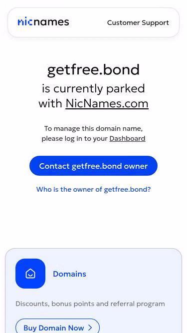 Screenshot of getfree.bond
