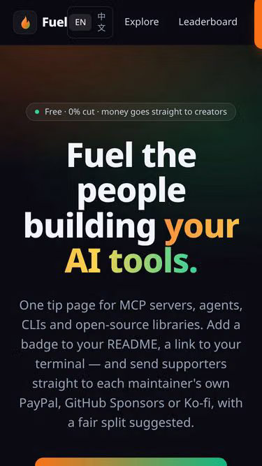 Screenshot of getfuel.dev