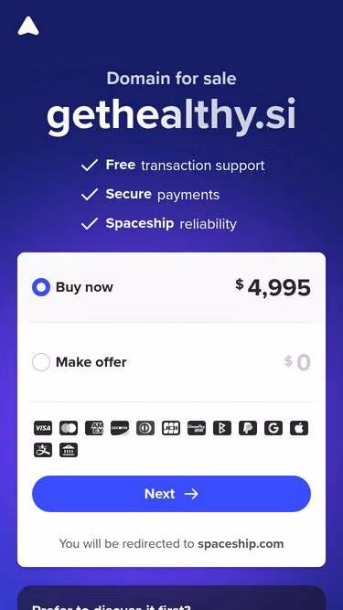 Screenshot of gethealthy.si