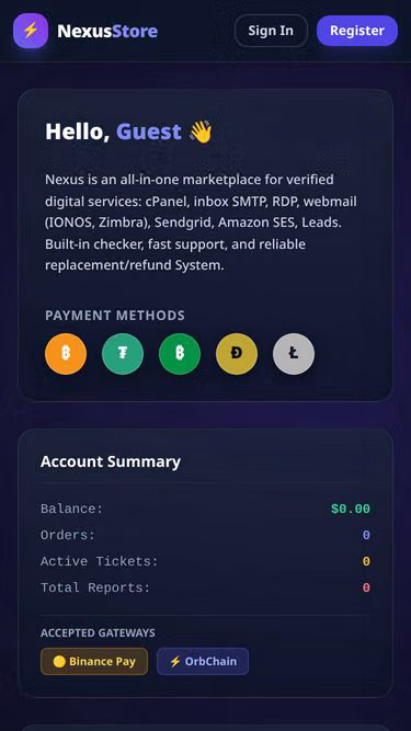 Screenshot of getnexus.store